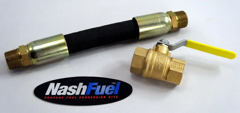 12-Foot Crimped Low-Pressure Gas Hose — 1" Id With Ball Valve (Ng/Lp Compatible) 1