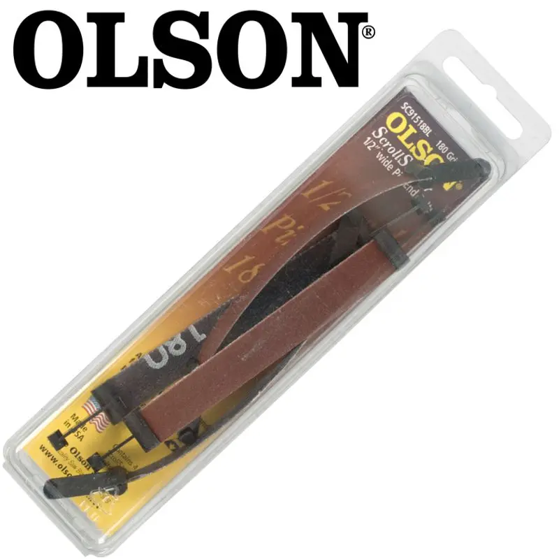 125 Mm × 12.7 Mm (1/2″) Scroll Saw Sanding Belts – 180 Grit, Pin-End, 4-Pack 1