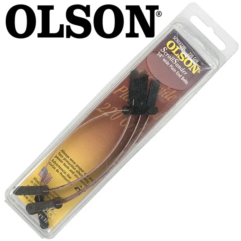 125 Mm × 6.35 Mm (1/4″) Scroll Saw Sanding Belts – 220 Grit, Plain-End, 4-Pack 1