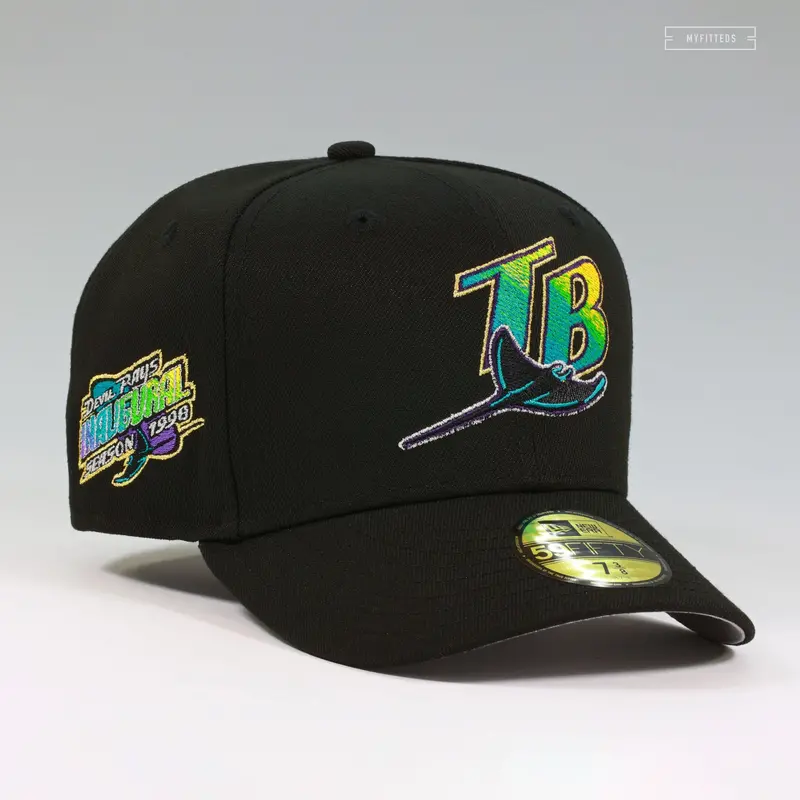 1998 Tampa Bay Devil Rays Inaugural Season Gilded Tb Cap 1