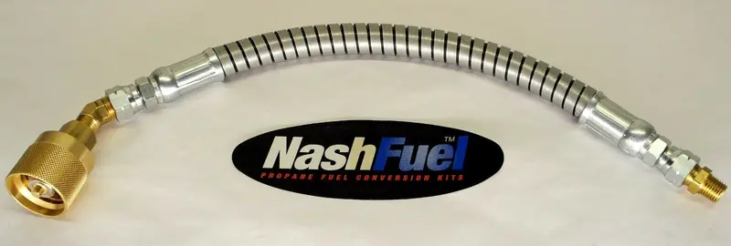 2-Foot Crimped Liquid Propane Hose Assembly With Flat Armor Guard – Lpg Tank Connection 1