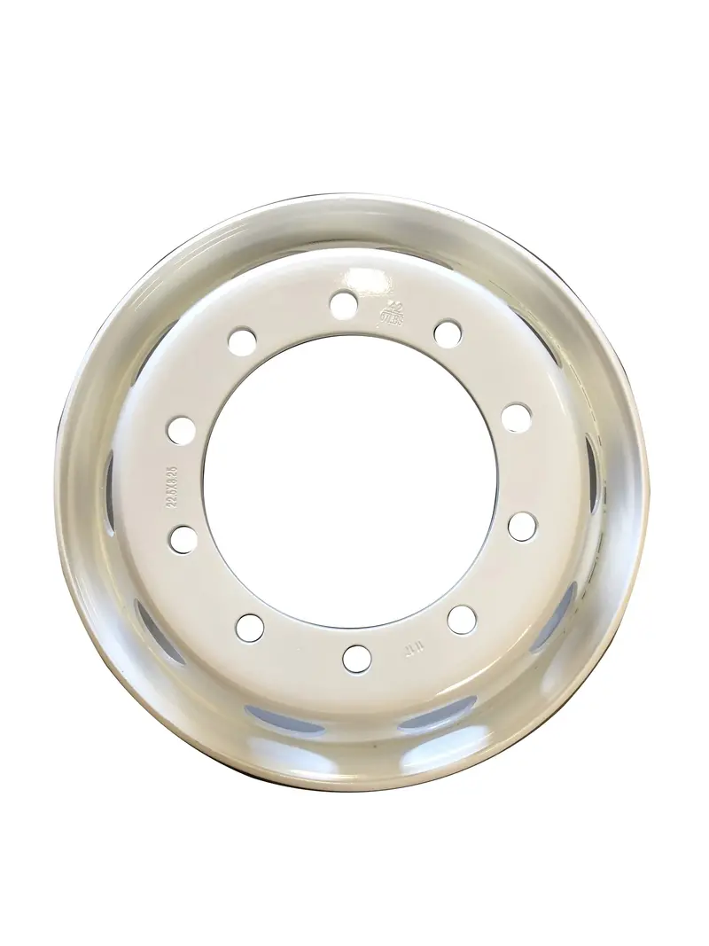 22.5×8.25 Steel Bus Wheel – 10×335 Bolt Pattern, 26Mm Hub Piloted, 281Mm Cbd, 10 Handholes, 169Mm Offset, 7800 Lbs Max Load (White #B228208) 1