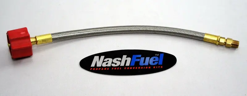 24" Braided Stainless Steel Propane Hose – 1-5/16" Acme Qcc To 1/4" Npt Thread 1