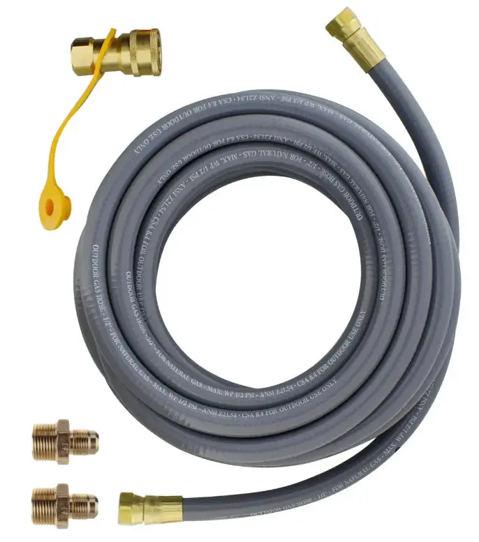 25-Foot Low-Pressure Propane/Natural Gas Hose – 1/2" Quick Connect, 135K Btu, Nf-25Hk Rated 1