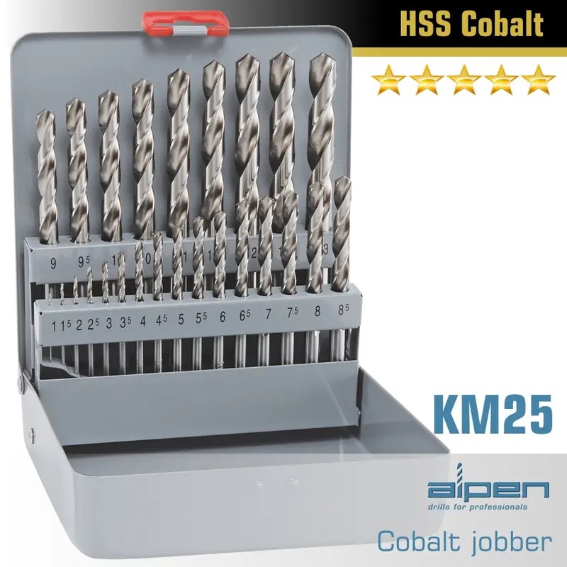 25-Piece Cobalt Drill Bit Set – Full 1–13 Mm Range (0.5 Mm Increments), Rugged Metal Case 1