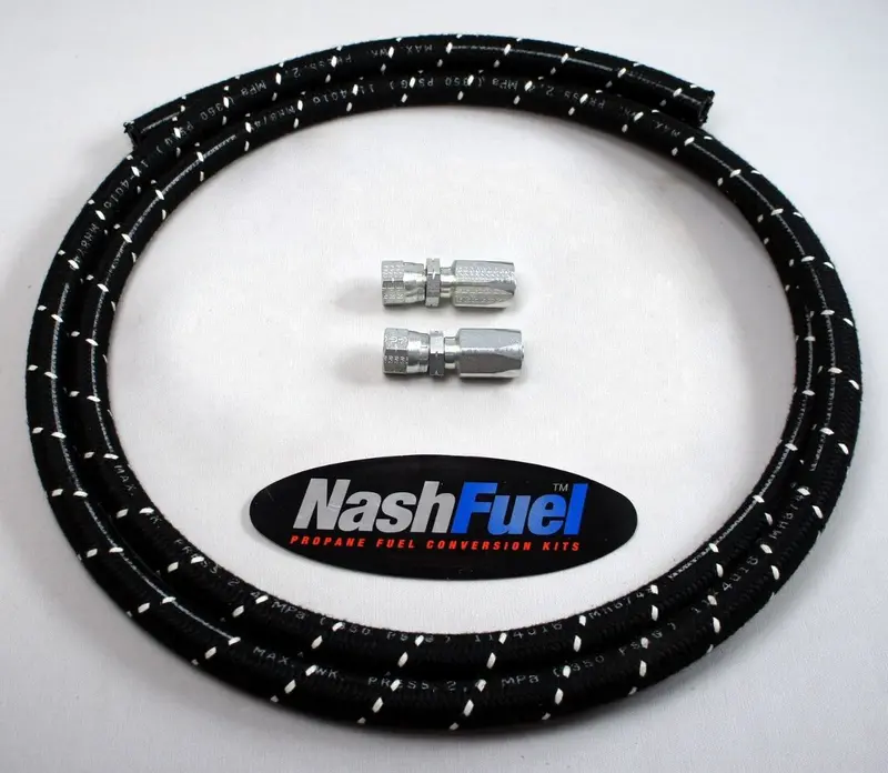 36-Foot Stainless Steel Propane Hose Kit — 3/8" Female Flare, Dual Liquid/Vapor Use, 350 Psi Rated 1