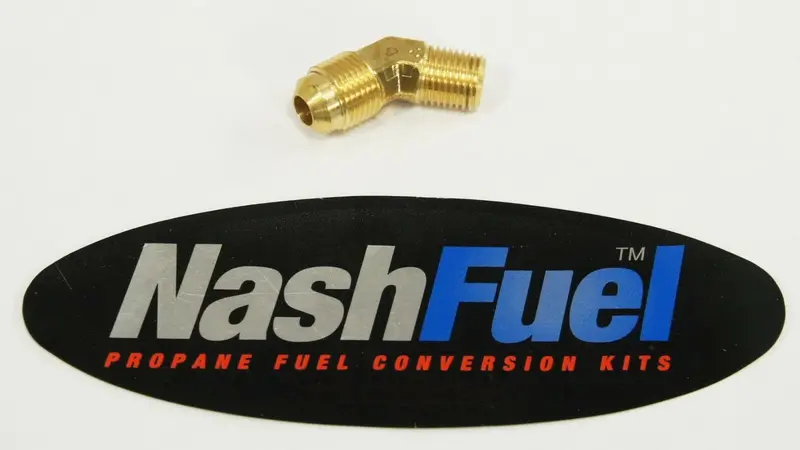 45-Degree Male 3/8" Sae Flare To Male 1/4" Npt Propane & Lp Gas Fitting 1