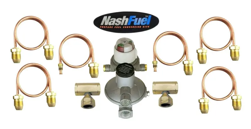 528B Automatic Changeover Propane Regulator — Dual-Stage, 4-Tank Support, 450K Btu, 1/2" Npt 1