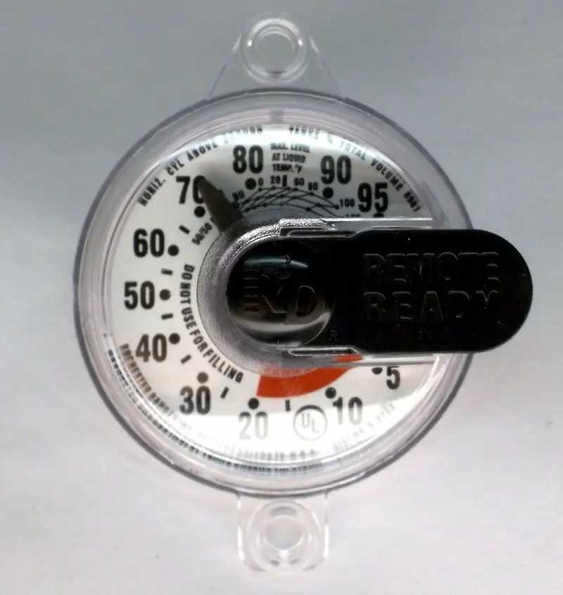 5909S02733 Screw-In Propane Tank Sight Gauge – Remote-Ready Dial Sender Unit With Fuel Level Monitoring 1