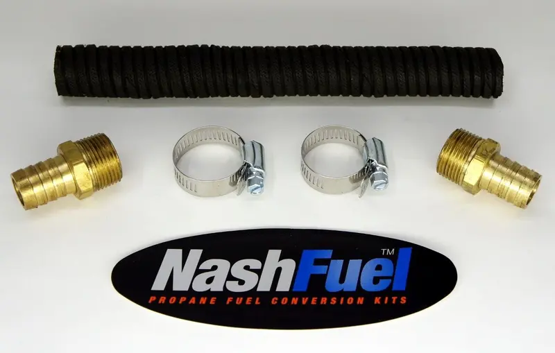 6 Ft Low-Pressure 3/4" Propane & Natural Gas Supply Hose With Heavy-Duty Barb Clamp 1