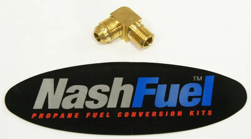 90° 3/8" Flare Male To 1/4" Npt Male Propane/Natural Gas Fitting – Lpg/Lp Compatible 1