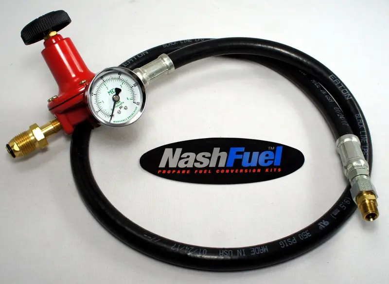 Adjustable 0–60 Psi Propane Regulator With 10-Foot Hose Assembly For Lp/Natural Gas Use 1
