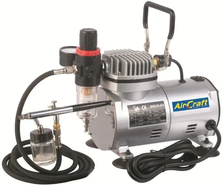 Aircraft Airbrush Kit: Compressor, Hose, And Accessories (Model As18K-2) 1