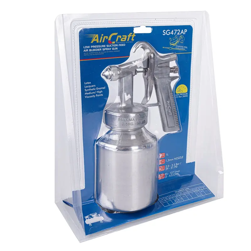 Aircraft-Grade Low-Pressure Spray Gun — Max 3.5 Bar, Blister-Packaged 1