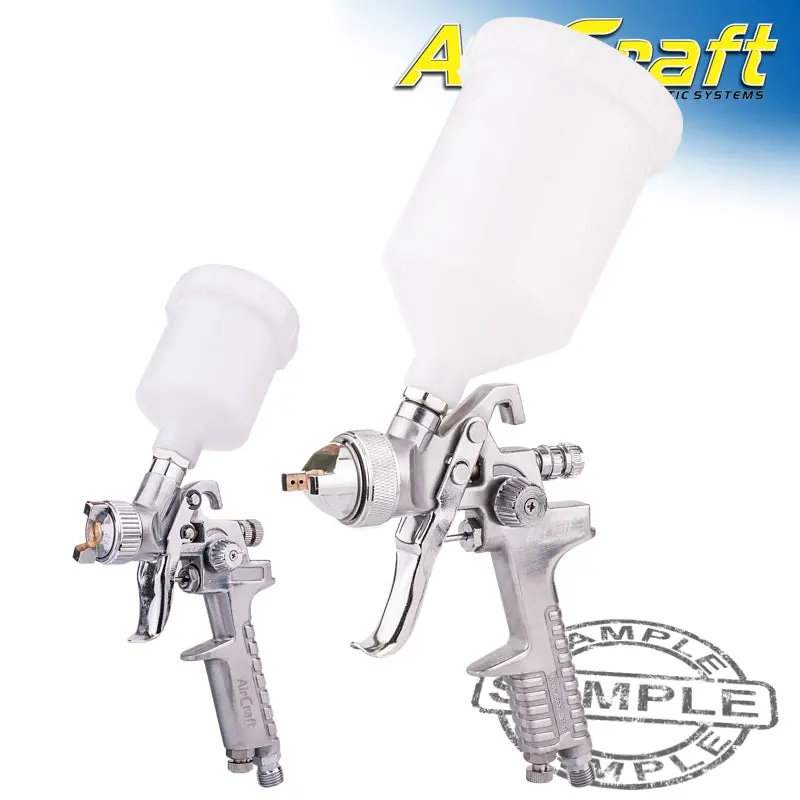 Aircraft Hvlp Spray Gun Combo: Sg-H827 + Sg-H2000 With Polished Metal Body 1