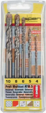 Alpen Multicut Hex Shank Drill Bit Set — 5-Piece (4, 5, 6, 8, 10 Mm) 1