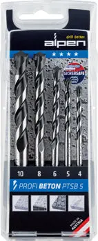 Alpen Profi Beton Concrete Bit Set – 5-Piece, 4–10 Mm Carbide-Tipped 1