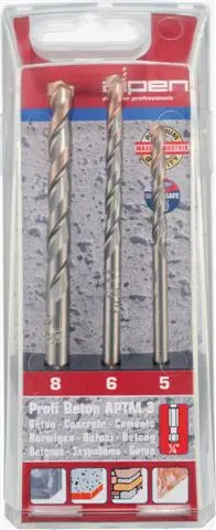 Alpen Profi Beton Hex Shank Masonry Bit Set — 3-Piece (5, 6, 8 Mm) 1
