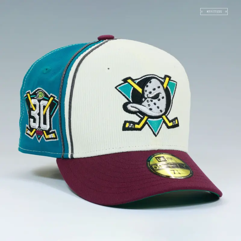 Anaheim Mighty Ducks 30Th Anniversary Diagonal Block Home Jersey Cap 1