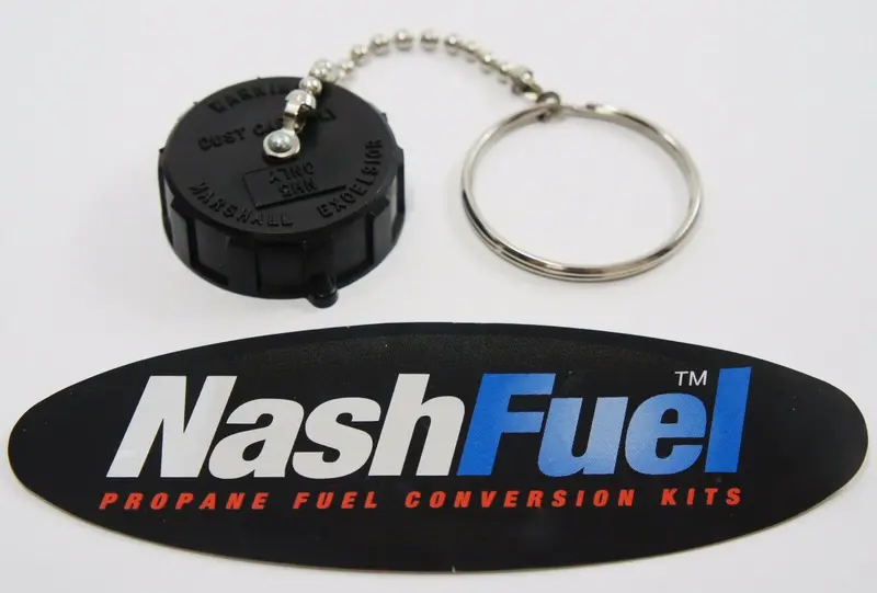 Anhydrous Service Fill Valve Cap With Tether Chain – 1-3/4" Acme Black Cover 1