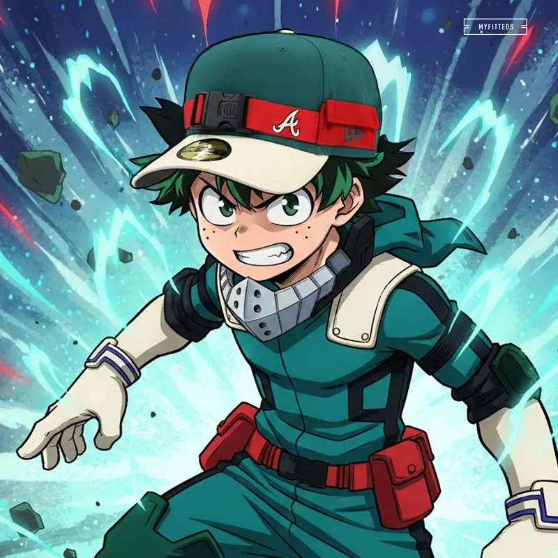 Atlanta Braves My Hero Academia Deku Costume Inspired Elite Series Hat 1