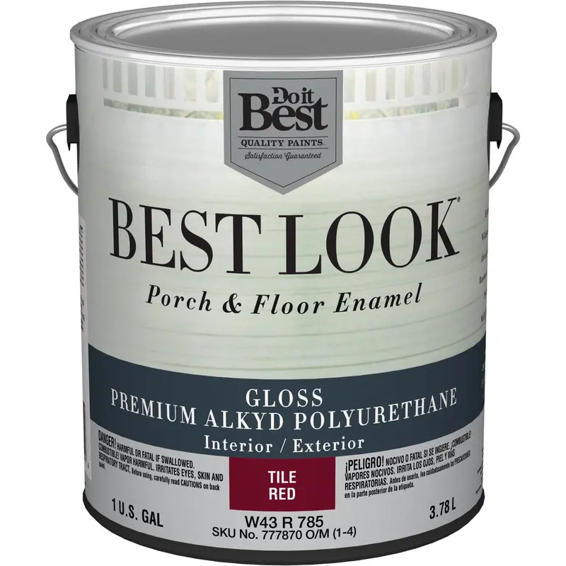Best Look Polyurethane Porch & Floor Enamel – 1-Gallon Red Gloss 1