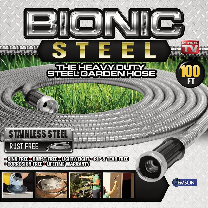 Bionic Steel Stainless Steel Garden Hose – 5/8-Inch Diameter, 100-Foot Length 1