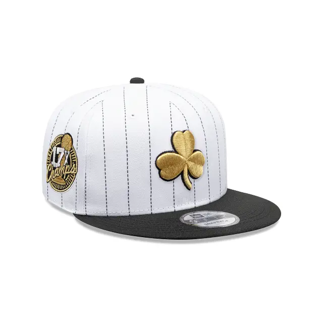 Boston Celtics Pinstripe Black & Gold 9Fifty Snapback 1