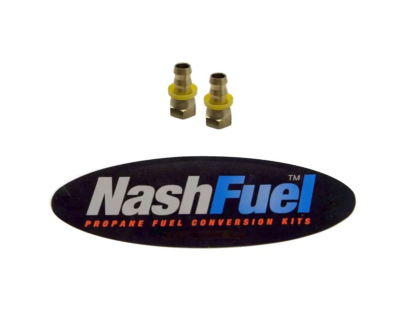 Brass Propane & Natural Gas Hose Adapters – 3/8", 1/2", 3/4" Female Flare To Pushlock Barb 1