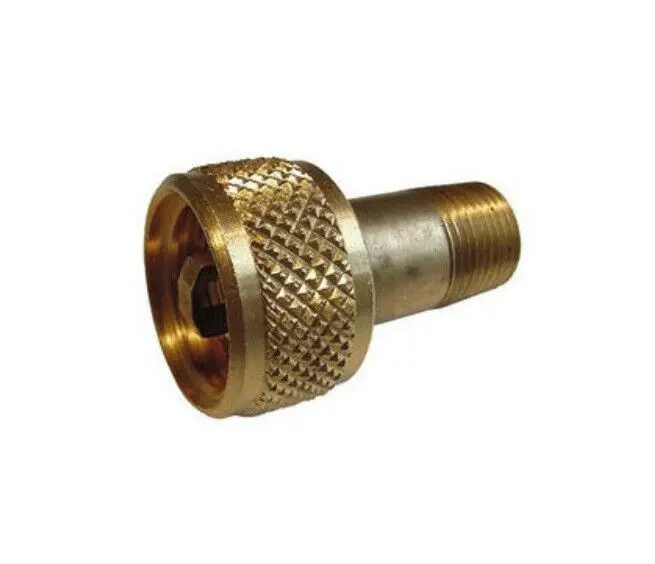 Brass Propane Vapor Adapter: 1-1/4" Female Acme To 1/2" Male Pipe Thread 1
