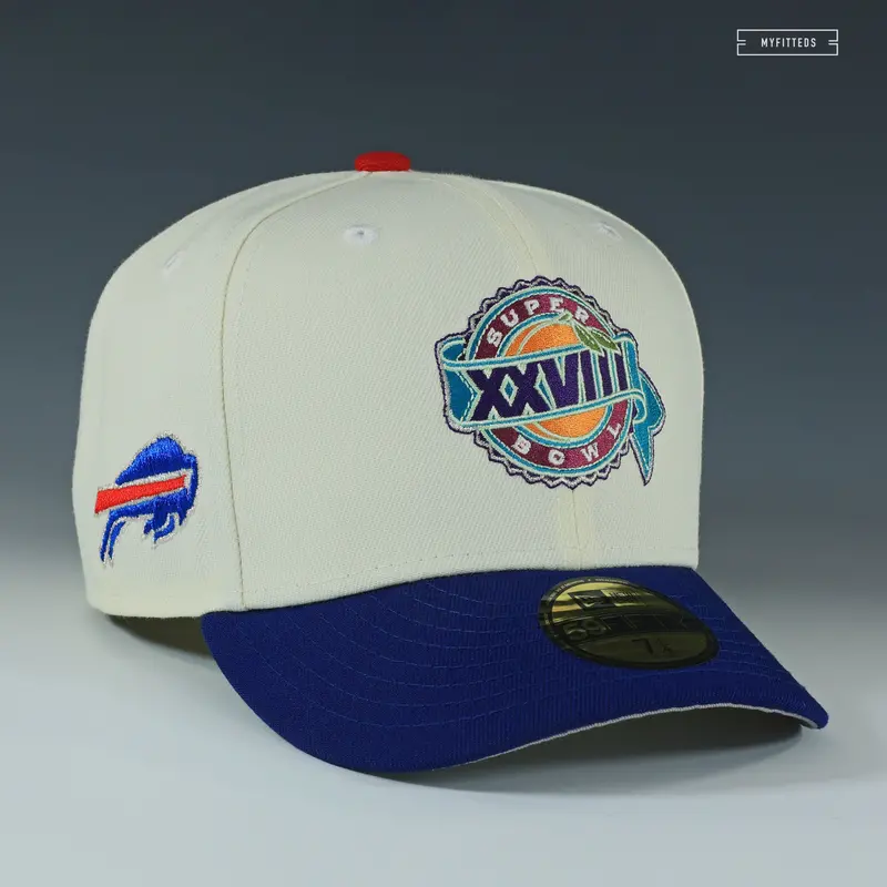 Buffalo Bills Super Bowl Xxviii Ligature Design Off-White Cap 1