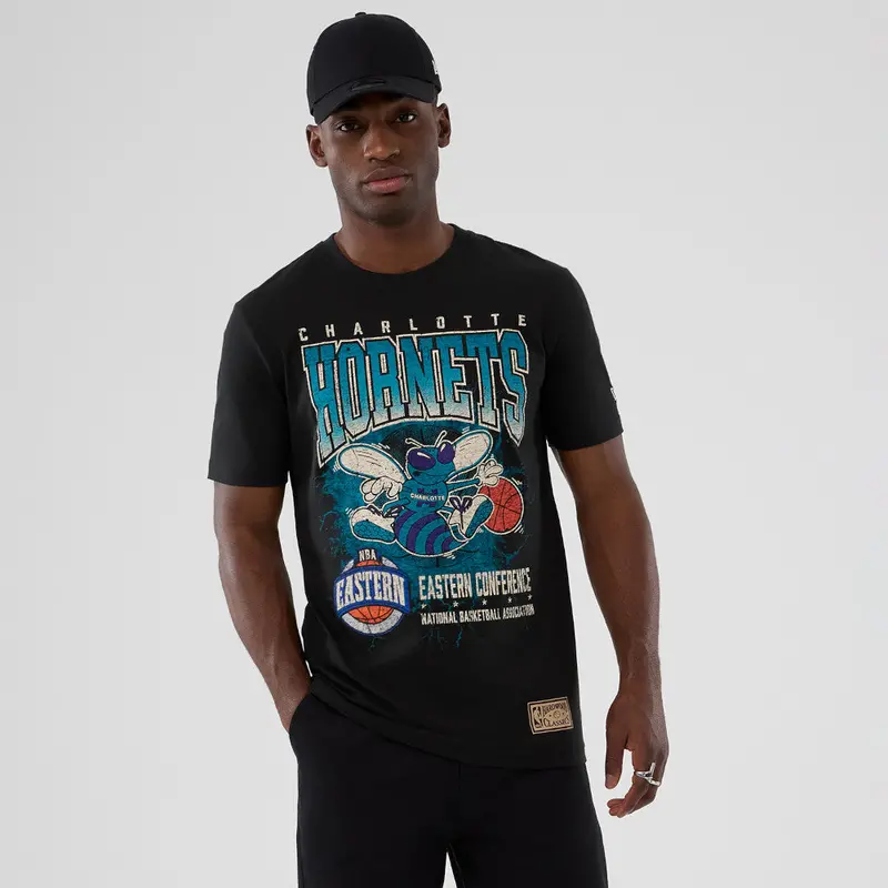 Charlotte Hornets Nba Hardwood Classics Short-Sleeve T-Shirt – Black 1