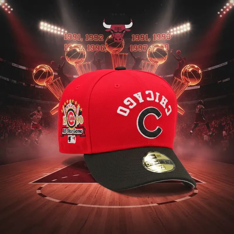 Chicago Cubs 1990 All-Star Game Cap – Flipped & Mirrored Design Inspired By Bulls Legacy 1