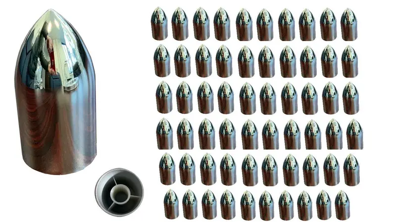 Chrome Super Spike Thread-On Lug Nut Covers — M22X1.5 Semi-Truck Use 1