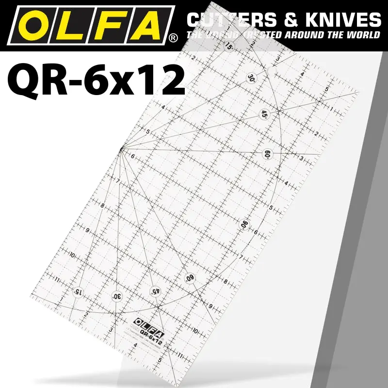 Compact Imperial Quilting Ruler – 6 In × 12 In With Grid Markings 1