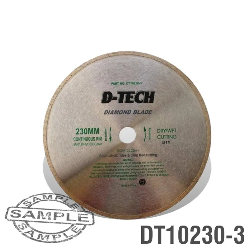 D-Tech Continuous Rim Diamond Blade For Tiles – 230Mm × 22.23Mm 1