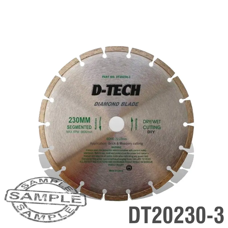 D-Tech Segmented Diamond Blade For Brick & Masonry – 230 × 22.23 Mm 1