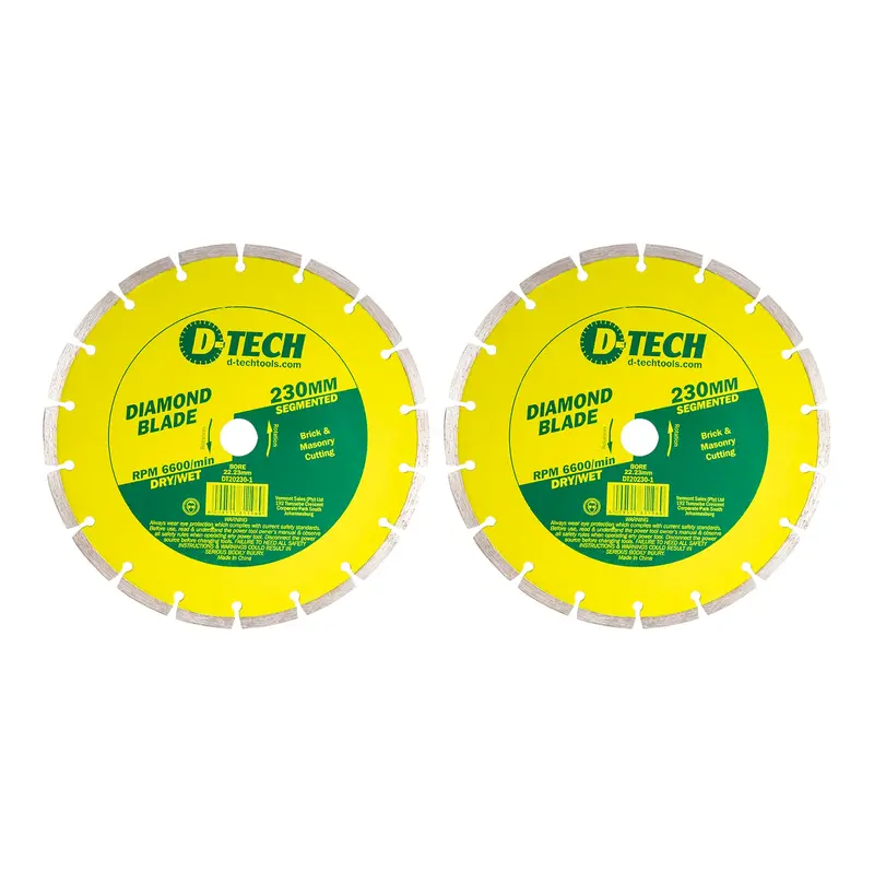 D-Tech Segmented Diamond Cutting Blade – 230Mm Diameter, 22.23Mm Arbor, Pack Of 2 1