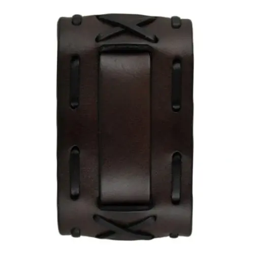 Dark Brown & Black Dual-Tone Wide X-Leather Watch Cuff Dbtwxb 1