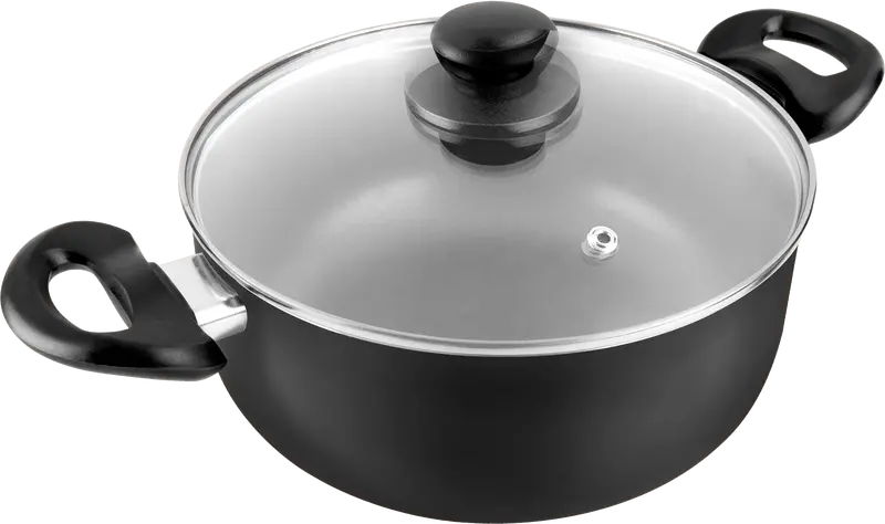Decakila Induction-Compatible Casserole Pot – 24 × 11 Cm With Lid, Black 1