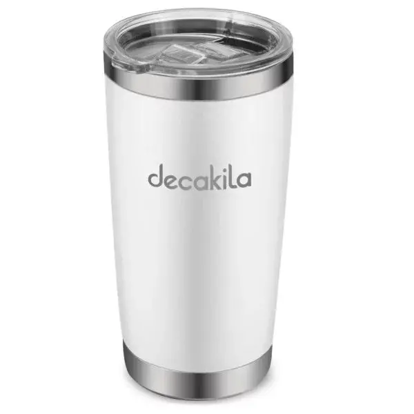 Decakila White Vacuum-Insulated Mug Tumbler – Sleek 12Oz Thermal Coffee Cup 1