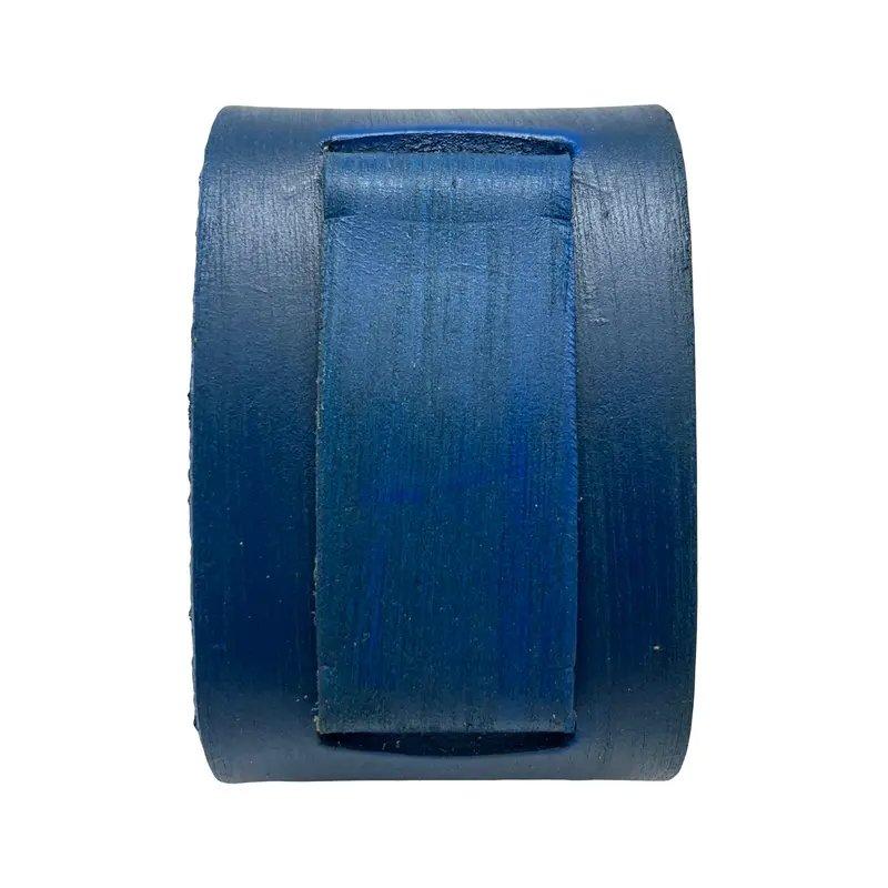 Distressed Blue Leather Wide Cuff Bracelet Vlin 1