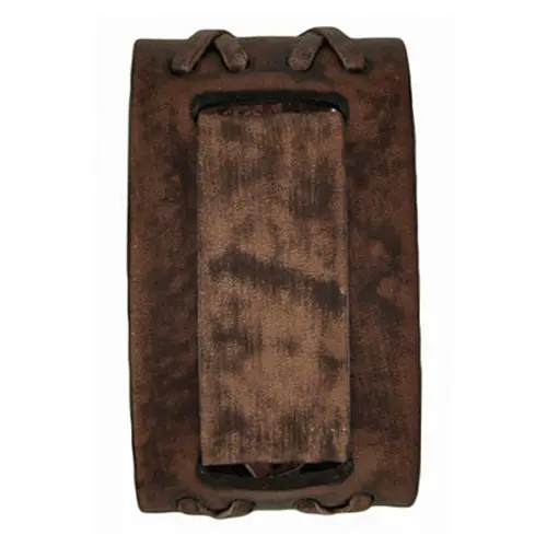 Double-X Distressed Brown Leather Cuff – Vdx-B Variant 1