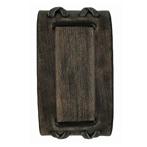 Double-X Distressed Brown Leather Wide Cuff – Vdx_K Model 1