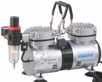 Dual-Cylinder Aircraft Airbrush Compressor With Regulator And Filter 1