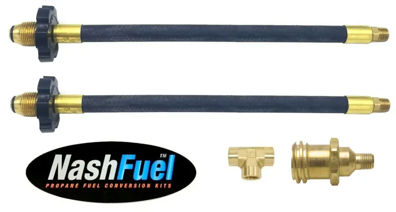 Dual-Propane Vapor Tank Pigtail With Pol/Qcc Fitting And 250 Psi Tee Splitter 1