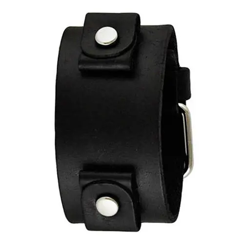 Elegant Black Leather Cuff For Women 1