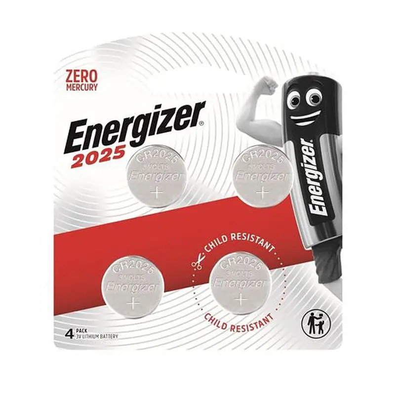 Energizer Cr2025 Lithium Coin Cell – 3V, 4-Pack (Minimum Order: 12 Units) 1