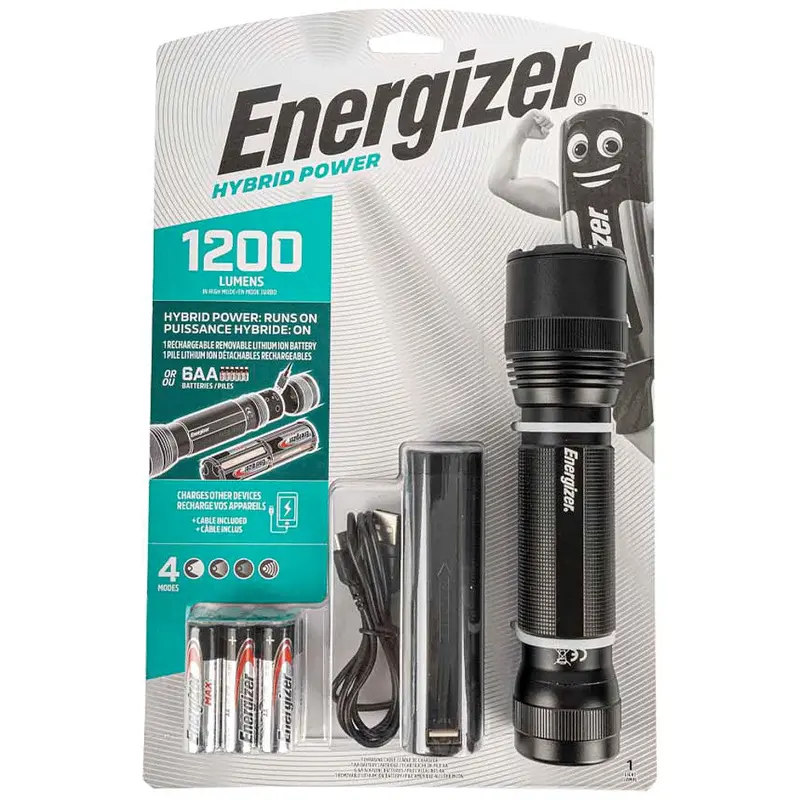 Energizer Hybrid Tactical Flashlight – Handheld Led Light With 6 Aa Batteries 1