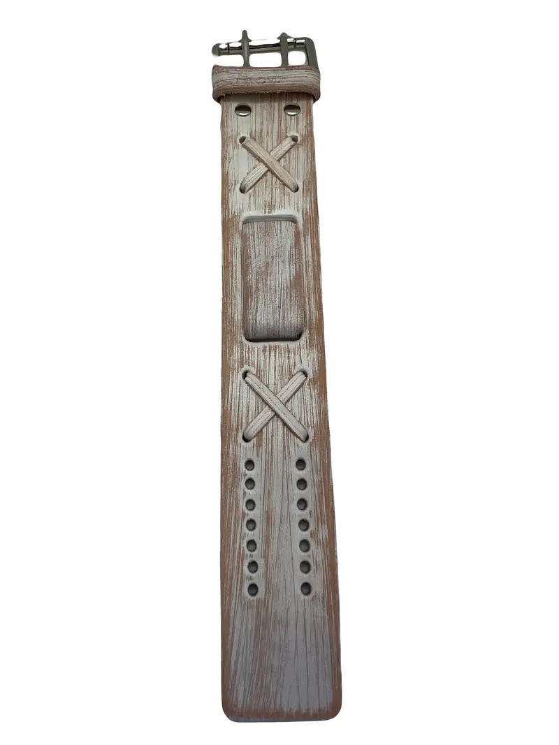 Faded White 22Mm Leather Watch Strap – Soft Aged Finish 1